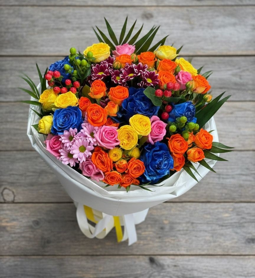 Букет цветов из: Розы и Хризантемы в Пильне