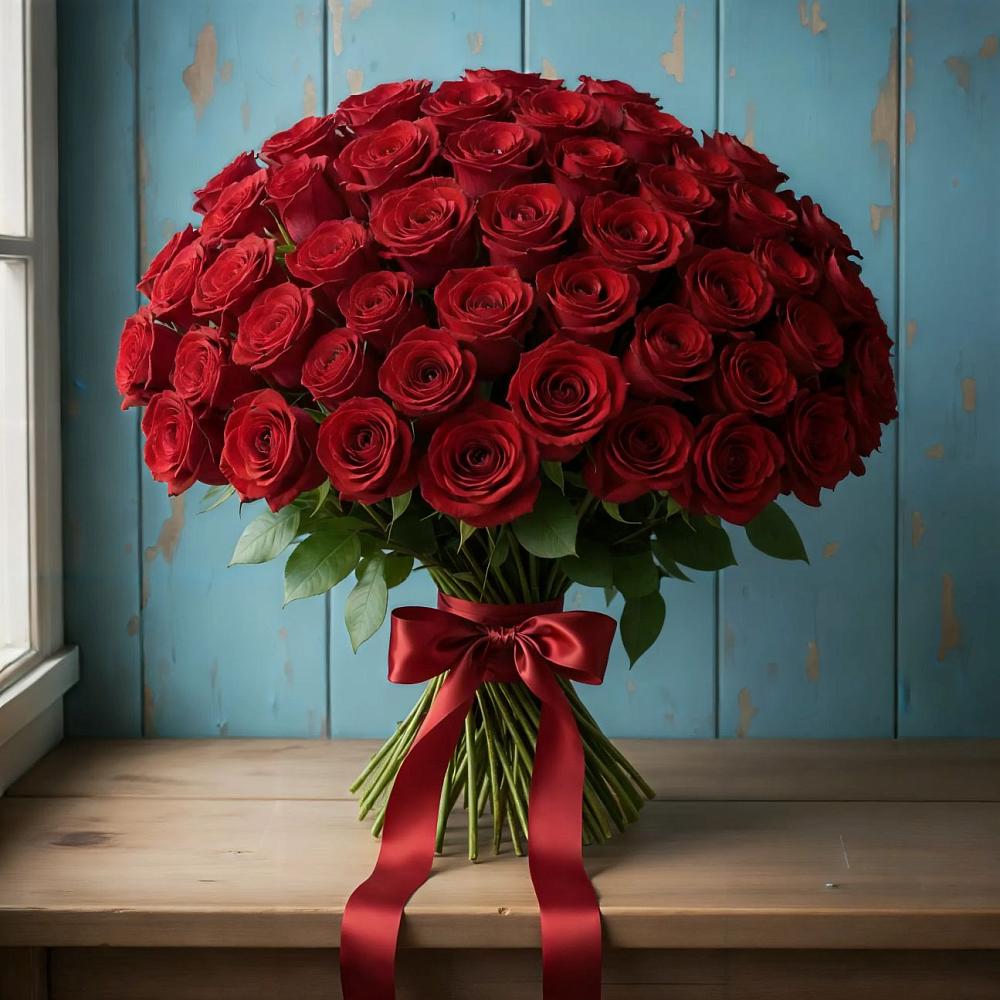 Букет Красные розы Блэк Меджик в Пильне