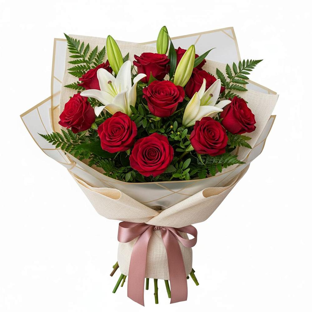 Букет цветов из: Лилии и Розы в Пильне