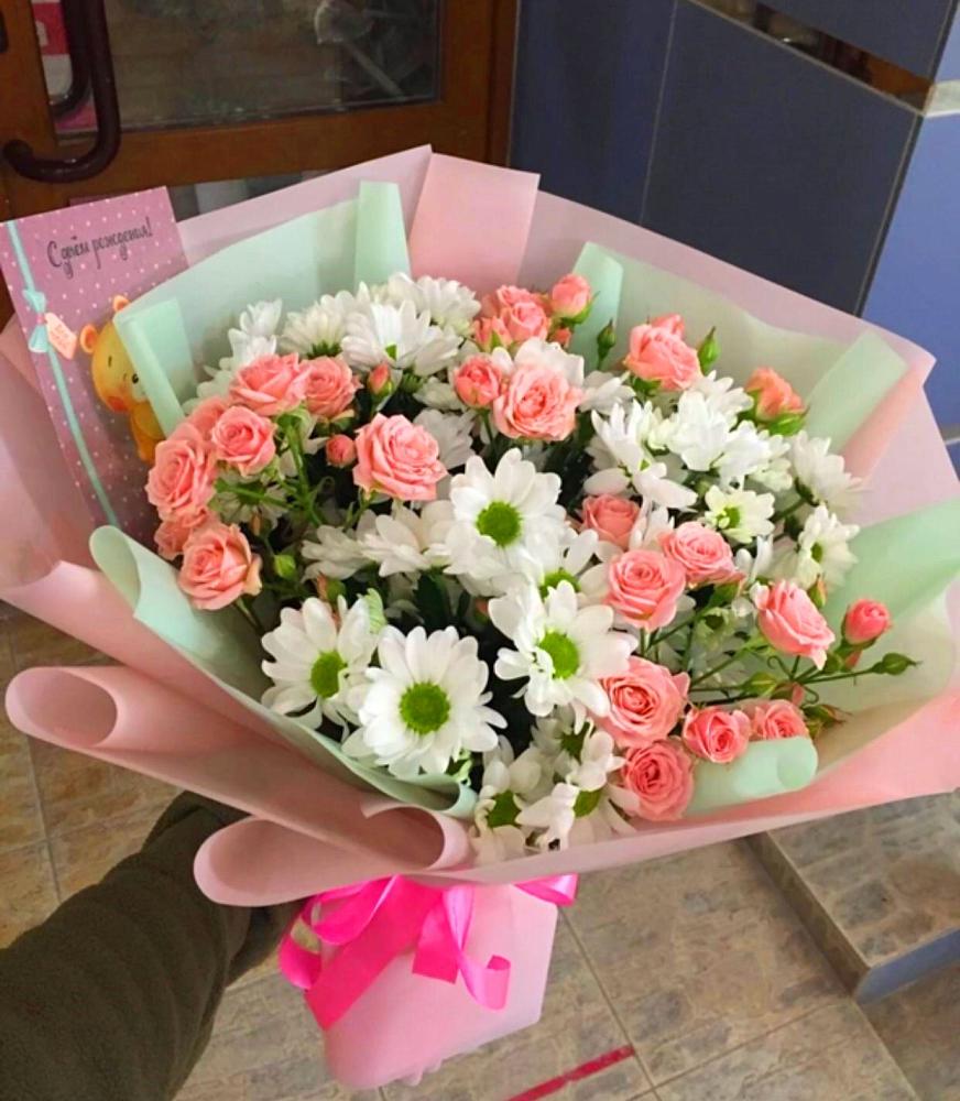 Букет цветов из: Розы и Хризантемы в Пильне