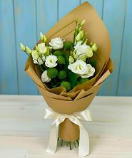 Букет цветов из:  Хризантемы и Лизиантусы в Пильне