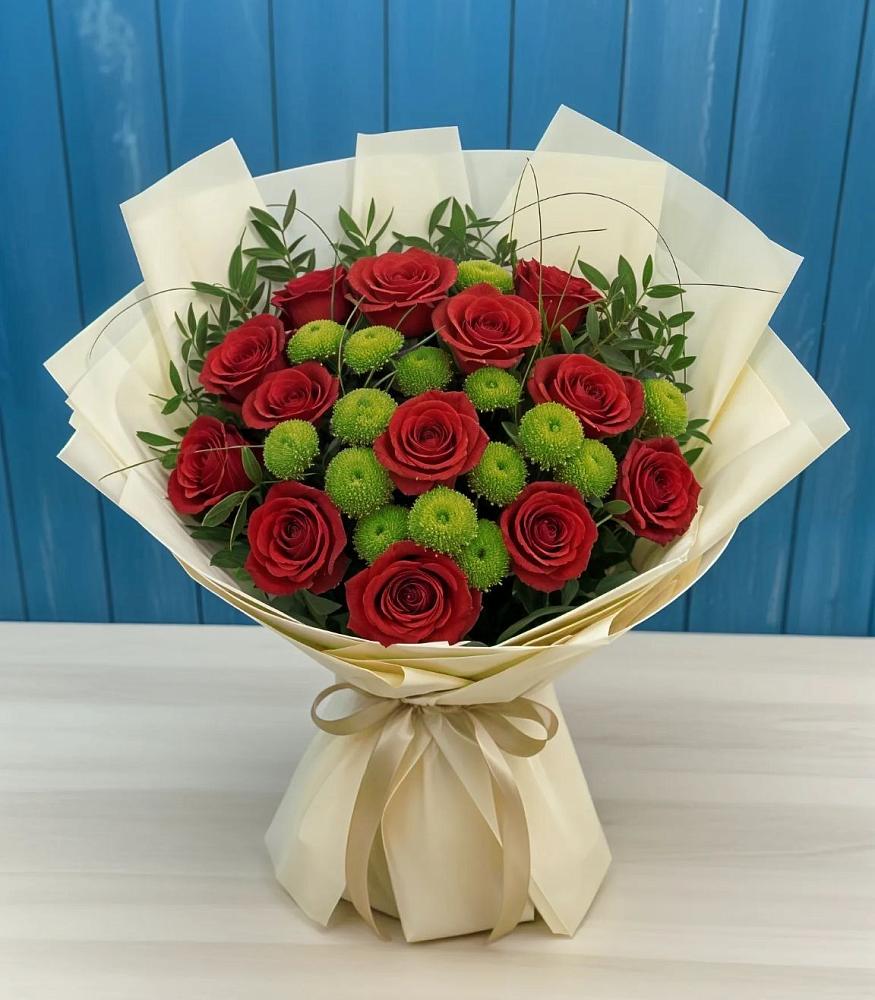 Букет цветов из: Розы и Хризантемы в Пильне