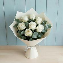Букет Белые розы в Эвкалипте #REPLACE_PRED# Пильне